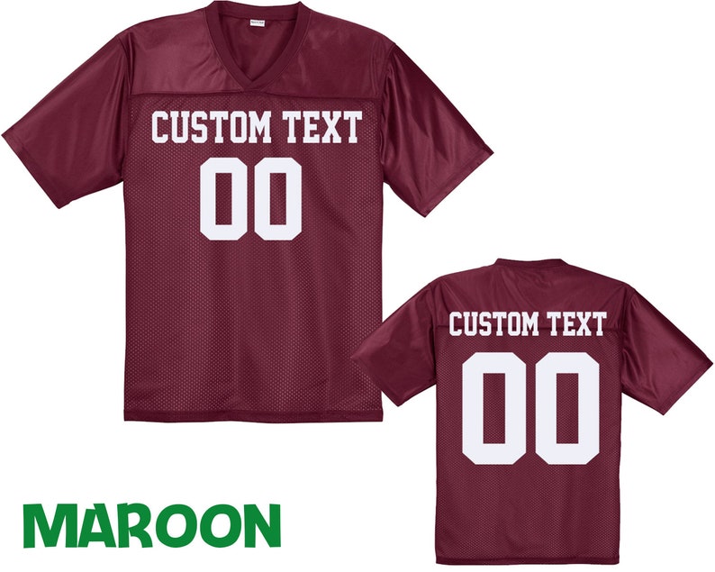 Personalized Football Jersey, Man Short Sleeves V-Neck Shirt, Custom Front Back Football Soccer Jersey For Men Polyester