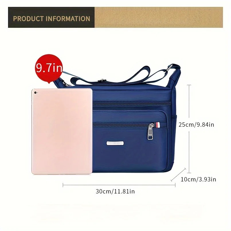 Ship from US 1pc Mens Large Capacity Oxford Cloth Casual Crossbody Bag Travel Versatile Lightweight Shoulder Sling 250227FBB