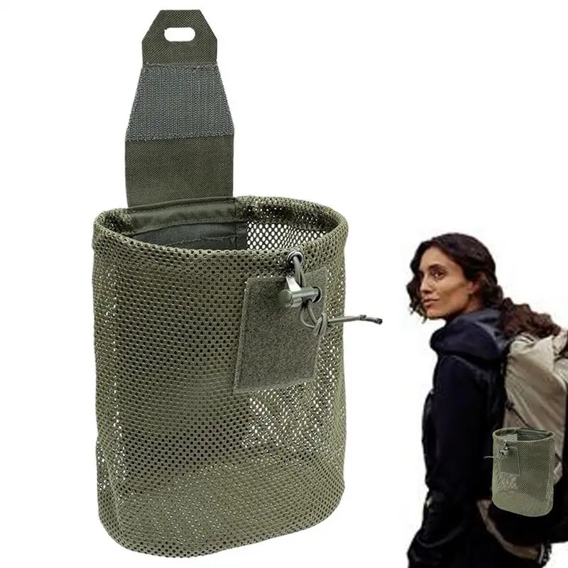 Ship from US Hunting Fanny Pack for Men Tool Pouch Storage Bag Drawstring Mesh Pocket Folding Utility 250227FBB