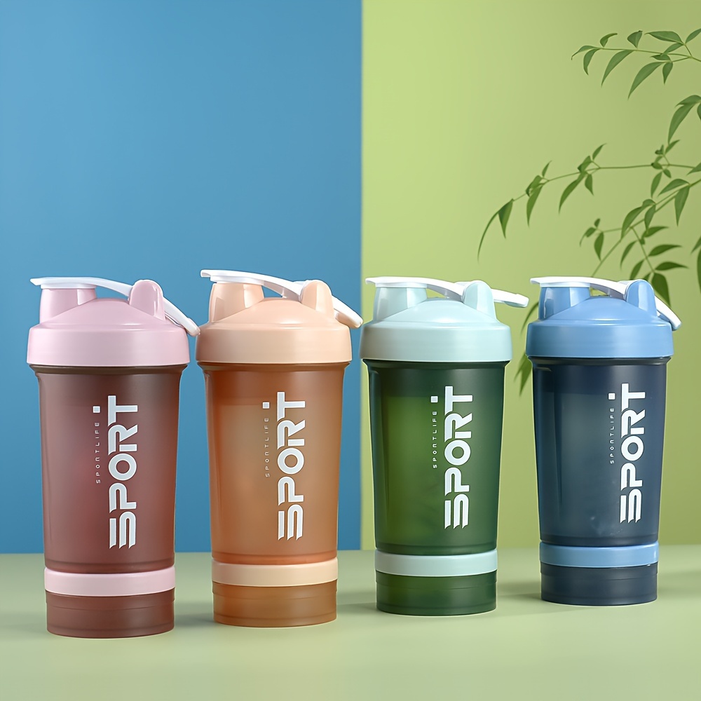 500ml Large Capacity Shaker Cup Students Portable Simple Handy Plastic Cup with Graduated Straight Drinking Mouth Design Cup