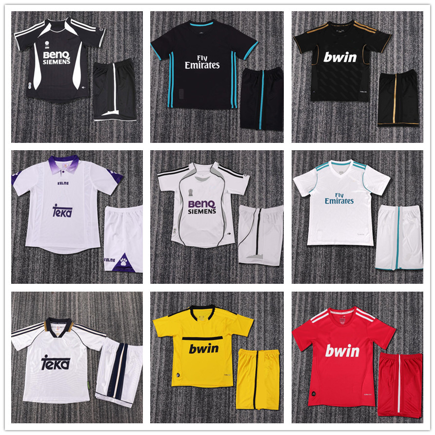 Real Retro Madrids Soccer Jerseys kids kit Finals Football Shirt designer t shirt RONALDO Soccer shirt 11 13 14 15 16 17 18 ZIDANE Beckham RAUL Vintage FIGO