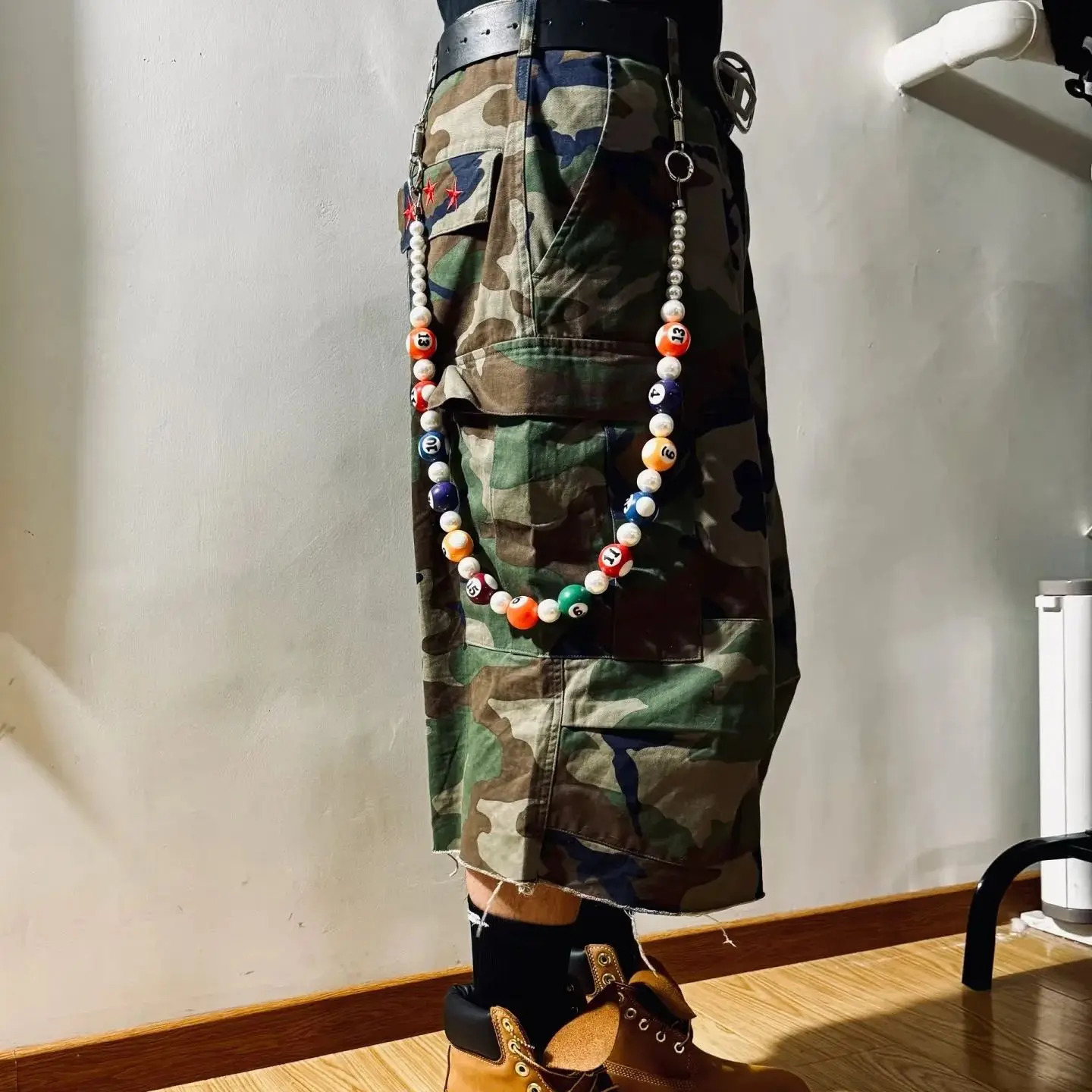 Purely Handmade Hip-Hop Punk Style Trouser Chain Exaggerated Large Billiards Fashion Element Accessories 250225
