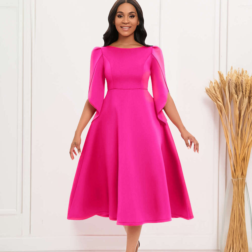 D413 women's autumn style elegant and fashionable banquet large swing African dress, 2025 new casual fashion trend clothing