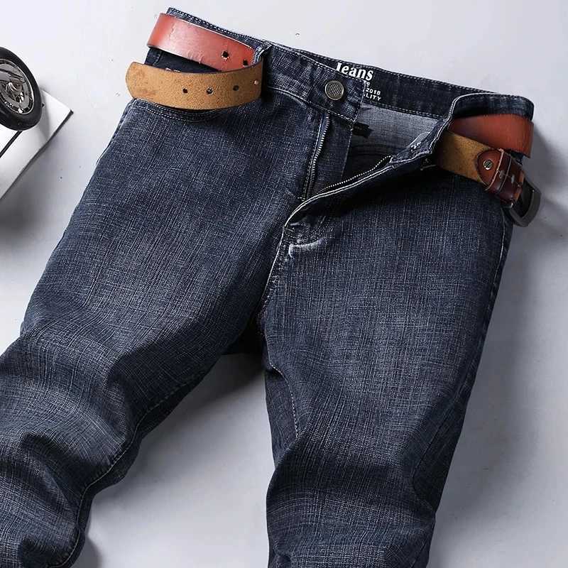 New Spring Autumn Men Classic Jeans Business Fashion Straight Regular Blue Stretch Denim Trousers Mens Smart Jeans X250227