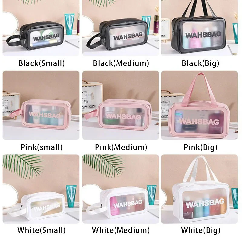 Ship from US Home Travel Transparent Makeup Bag Toiletries Bath Supplies Storage Waterproof Cosmetic Wash Beauty Kit 250227FBB