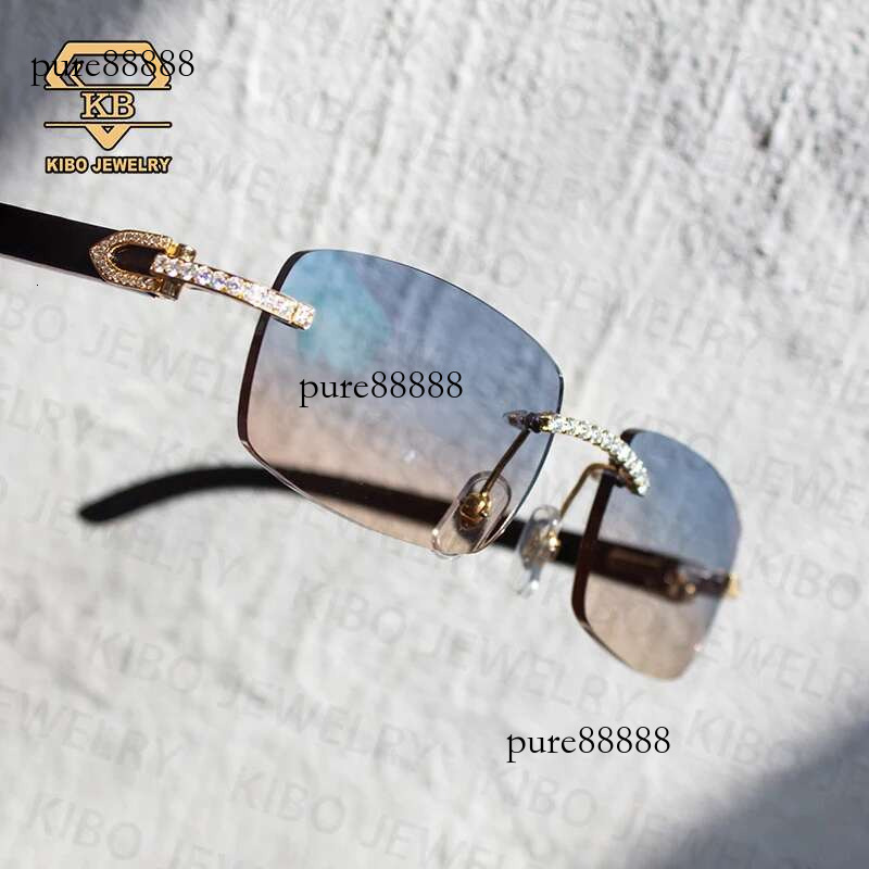 KIBO Gems Personal Custom Hip Hop Rapper Decorative Type VVS Moissanite Sunglasses For Men GlassesMoissanite glasses