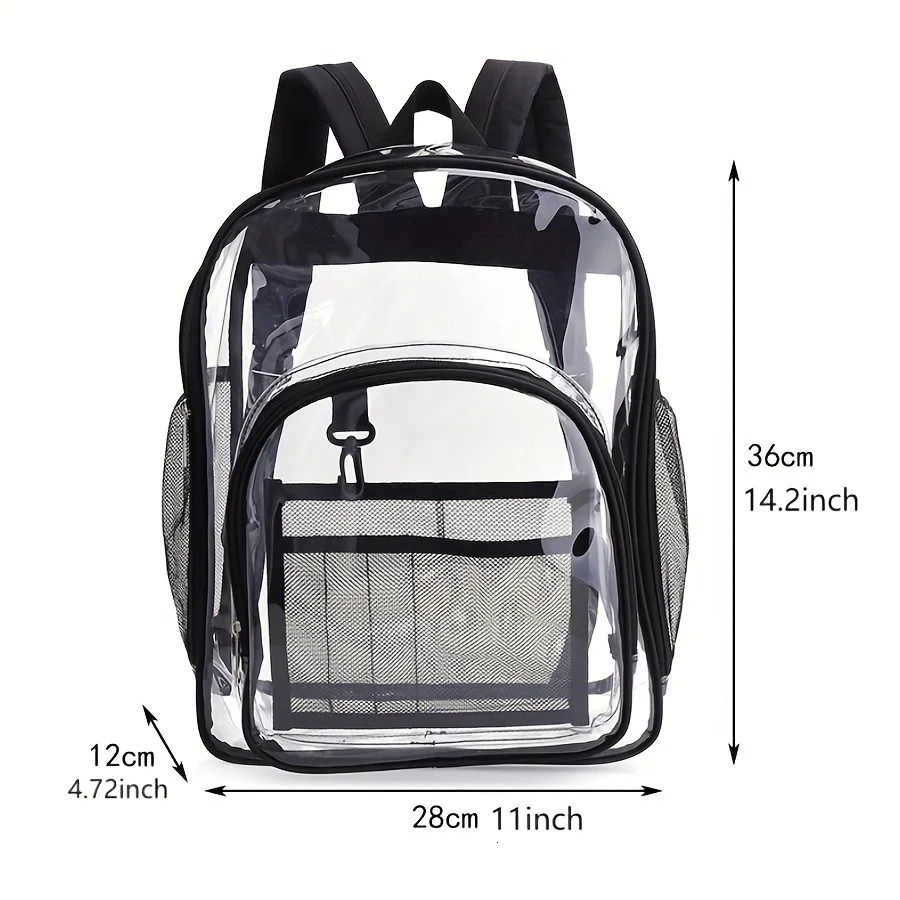 Clear Backpack Heavy Duty - PVC Transparent Backpack Large Clear Book Bag for College Work 250221