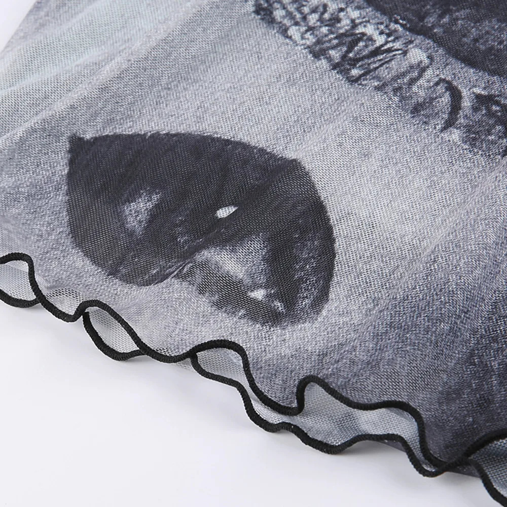 Womens Sexy Eye Print Camis Crop Top Casual Tank Tops Vest Sleeveless Streetwear High Street Tee Shirt 250226