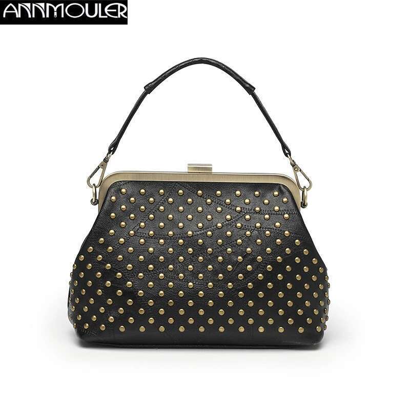 Women's Bags Annmouler Vintage Women Shoulder Bags Brand Designer Crossbody Large Capacity Shell Rivet Tote Bag Purses bolso muj