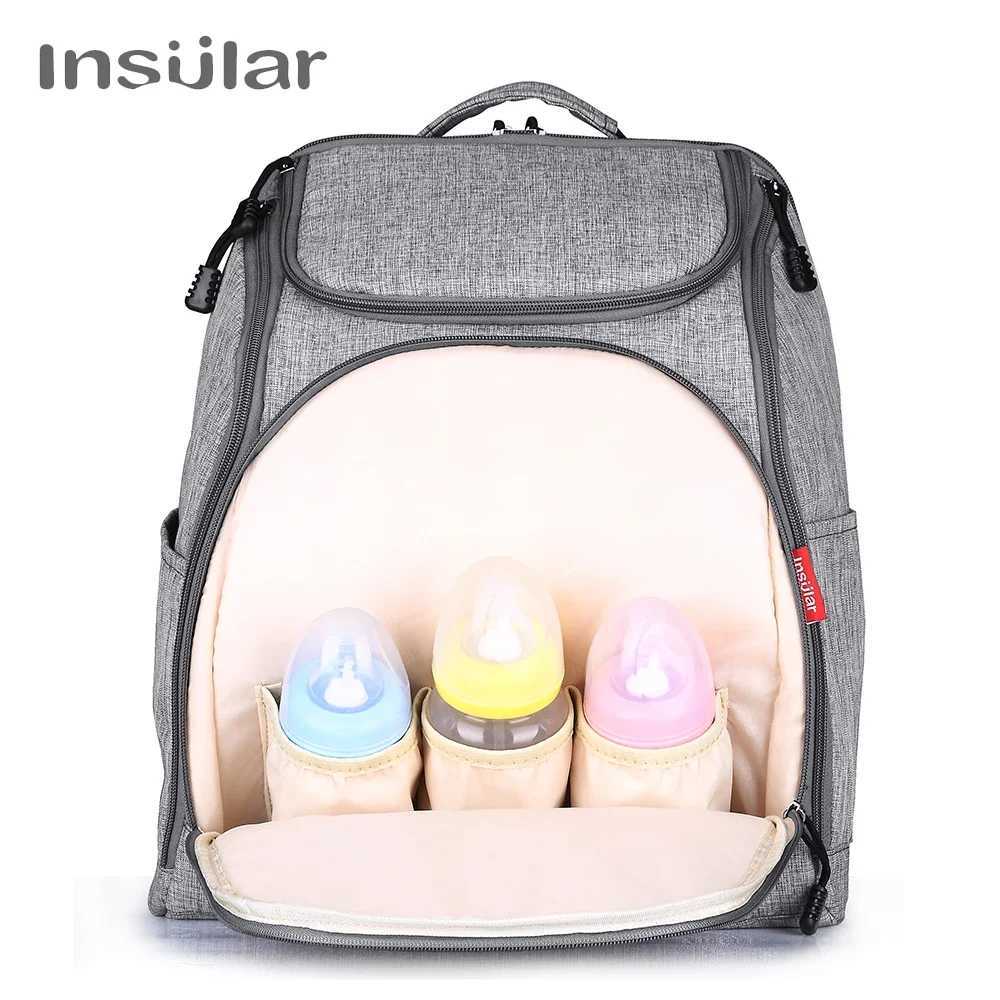 Diaper Bags Insular Baby Diaper Backpack Mother Tote Bag Baby Nappy Changing Bags Large Capacity Maternity Mummy Baby Travel Stroller Bags Y250227W1E2