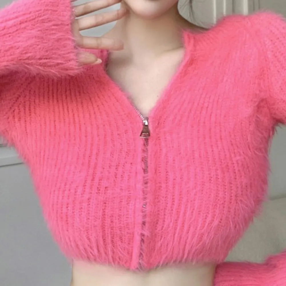 Womens Long Sleeve VNeck Button Down Cropped Cardigan Sweater Coat 250225