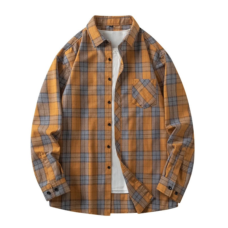 Flannel Mens Checkered Shirts Long Sleeve Soft Plaid Shirt for Men Leisure Classical Vintage Comfortable Man Clothing 250226
