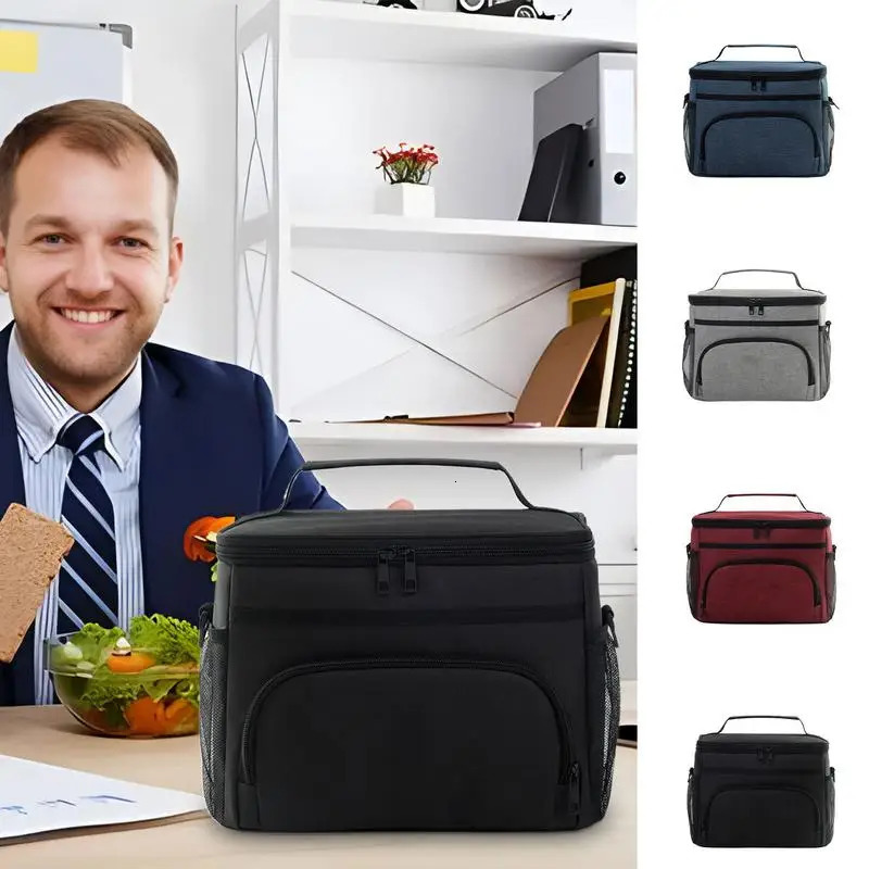 Ship from US Large capacity insulated lunch bag with adjustable shoulder straps 250227FBB