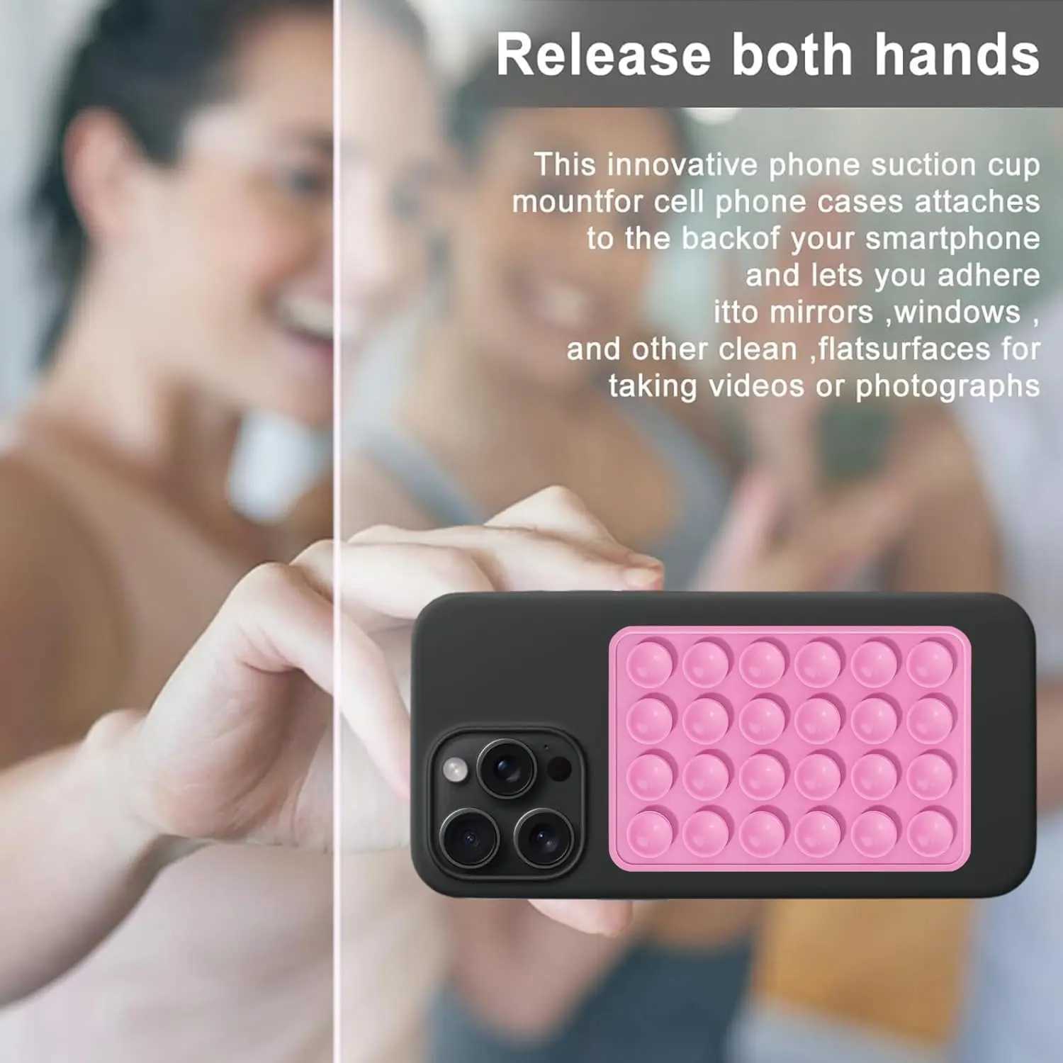 Silicone suction cup anti slip phone case holder suitable for iPhone 15 14 13 11 Pro maximum adhesive phone clip video hands-free shower Z250227