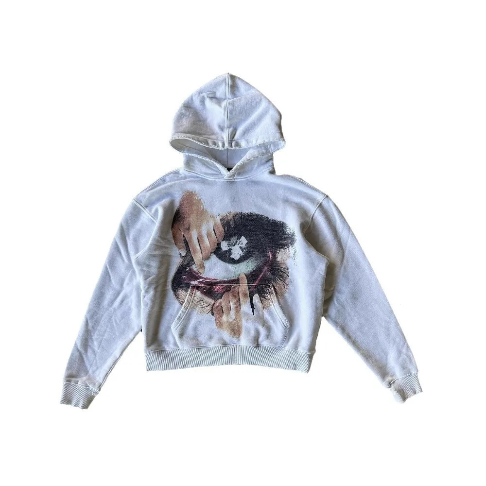 Y2k AutumnWinter Outfit Long Sleeve Hoodie Dark Retro Printed Sweatshirt Streetwear Hip Hop Punk Clothes Tops Trend Ootd 250226