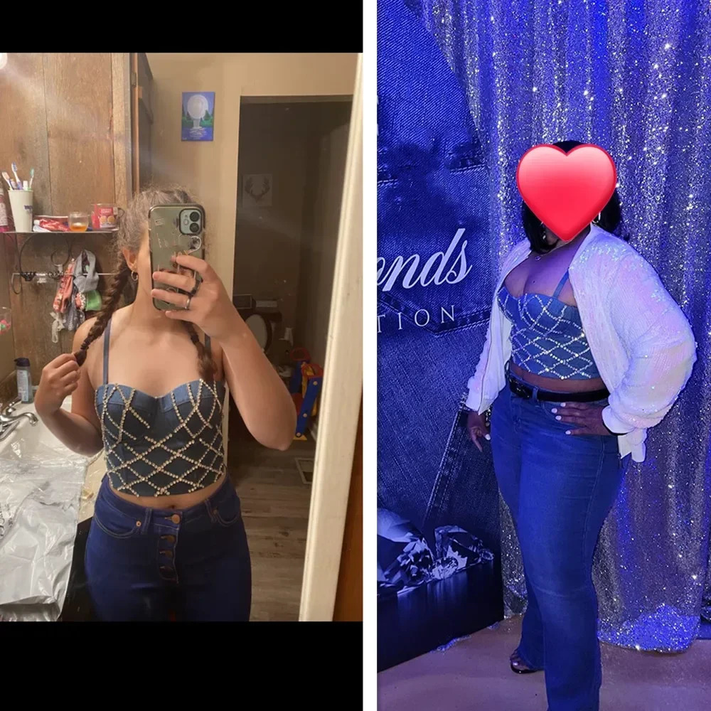 Women Tank Tops Sexy Sequined Diamond Bra Woman Clothes Push Up Bustier Club y2k Crop Top Party Ladies Corset Blouses Clothing 250224