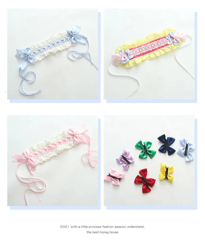 Fashion Baby Girl Kawaii Accessories Lolita for Hair Headbands for Girls Patchwork Party Headwear for Girls Bow Elastic Headbands 250227
