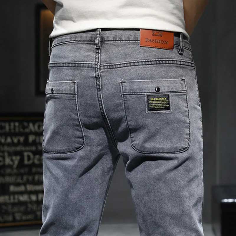 Mens cut denim pants black gray new pants casual brand ultra-thin suitable for small feet fashionable daily airdrop mens Trouser X250227