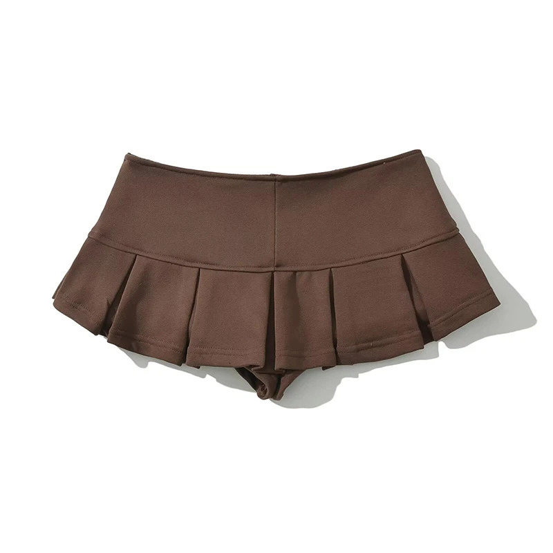 YENKYE Y2K Girls Sexy Low Waist Pleated Mini Skirt Women Side Zipper Summer Short Skater Skirts 250226