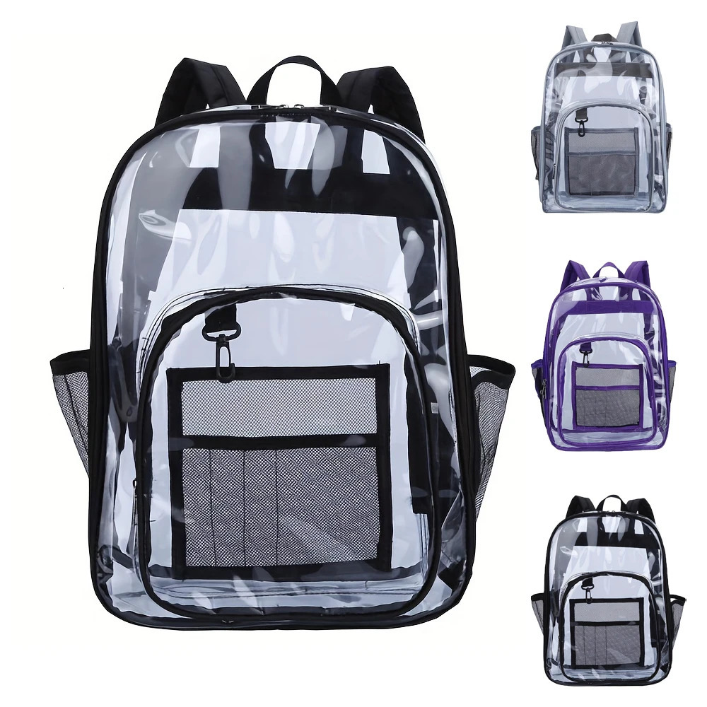 Clear Backpack Heavy Duty - PVC Transparent Backpack Large Clear Book Bag for College Work 250221