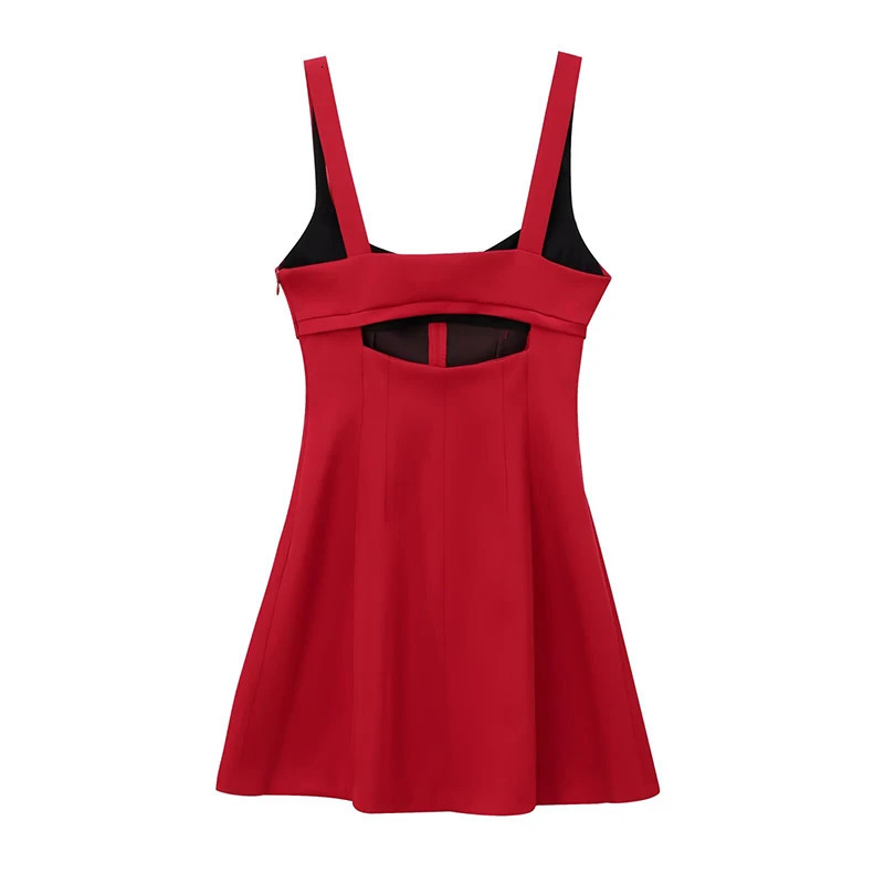 TRAF Womens Dresses Slip Sleeveless Dresses Cut Out Backless Sexy Short Dresses Woman Summer Fitted Party Dresses 250226