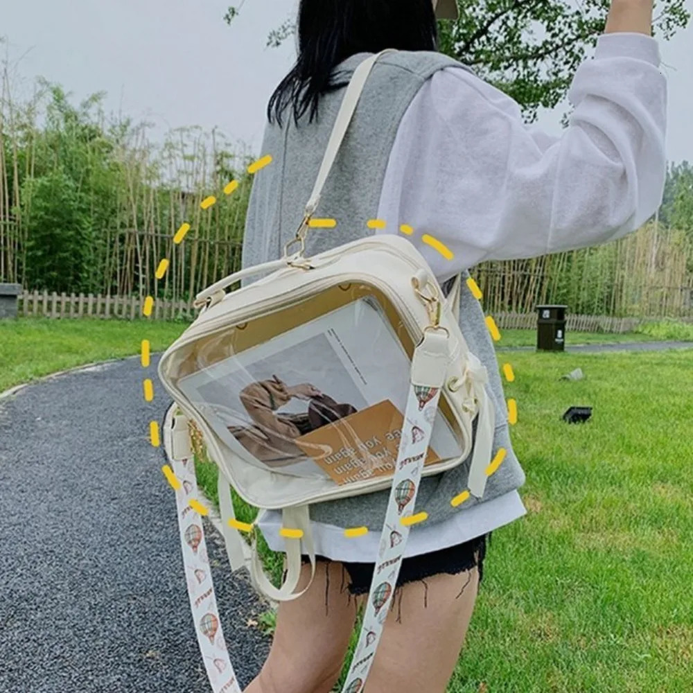 Transparent Jelly Bag Convenient PVCPU High-capacity Shoulder Bag Backpack 250221
