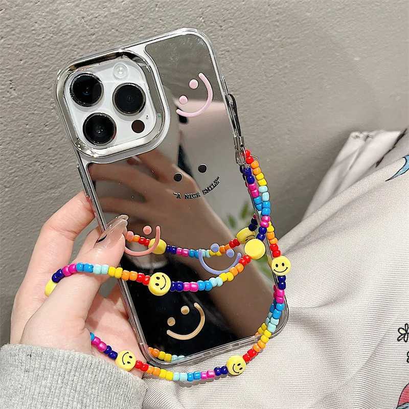 Ins Colorful Smile Mirror iPhone 15 14ProMax Case for 13Plus 12 11 Pro Phone Cover Z250227