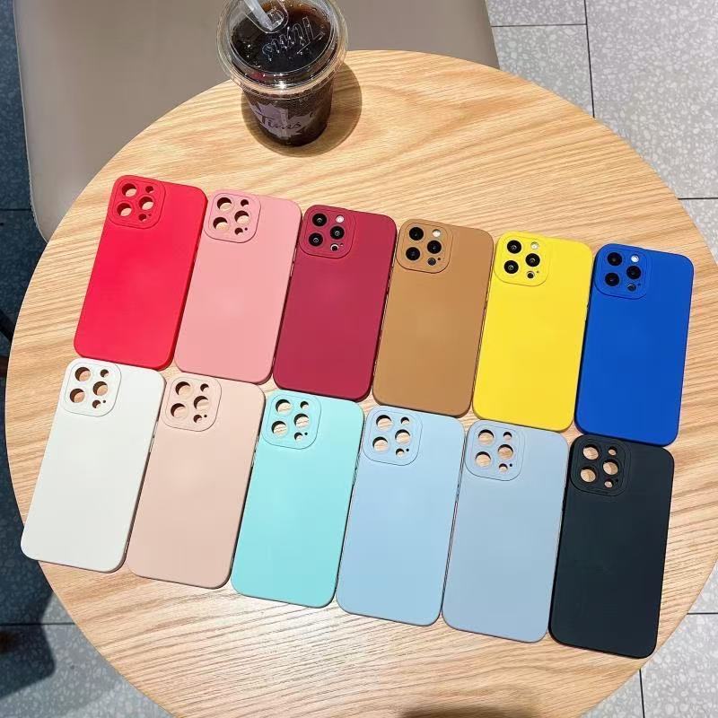 Suitable for iPhone 14 Promax phone case, Apple 13 Pro liquid silicone cover, Apple 16 anti drop protective case, 8 fashionable and simple candy color
