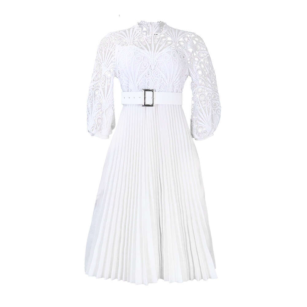 D254 Summer Large Lace Hook wer Sexy Hollow out Hundred Fold European and American Dress 2025 New Casual Fashion Trendy Clothing