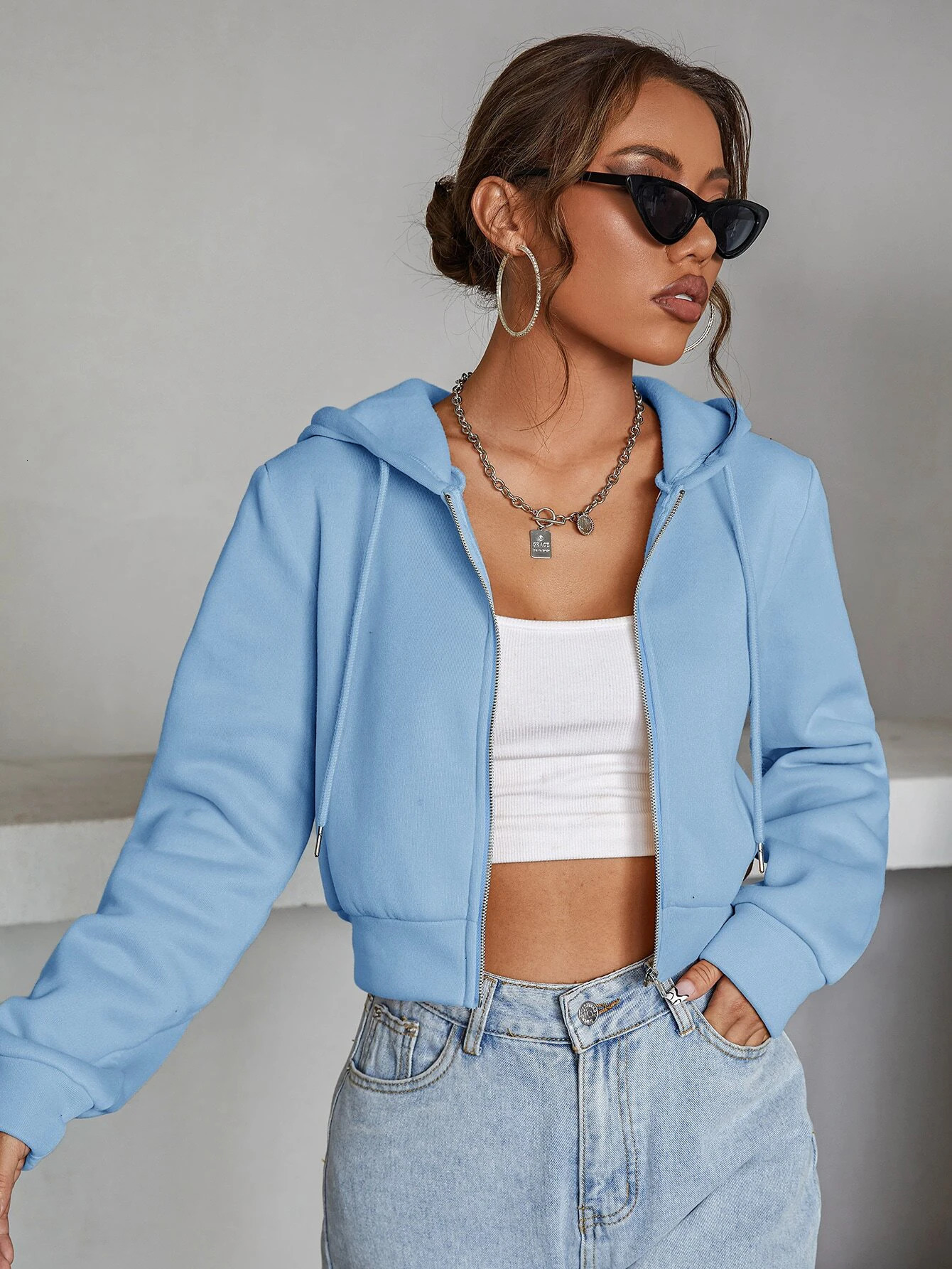 Trendy Queen Womens Zip Up Hoodies Long Sleeve Sweatshirts Fall Outfits Oversized Sweaters Casual Fashion Jackets 250227