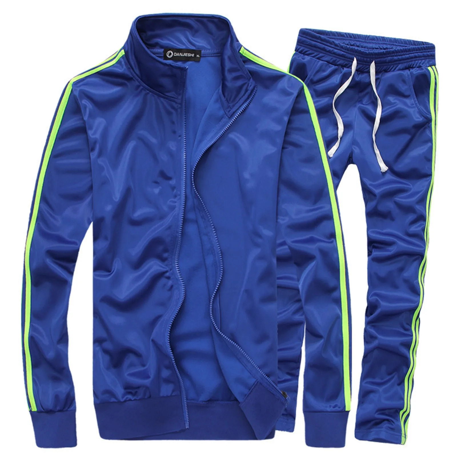 Casual Men Tracksuit Full Zip Running Jogging Athletic Sports Jacket And Pants 2 Piece Sets Patchwork Sweatsuit Clothing 250226