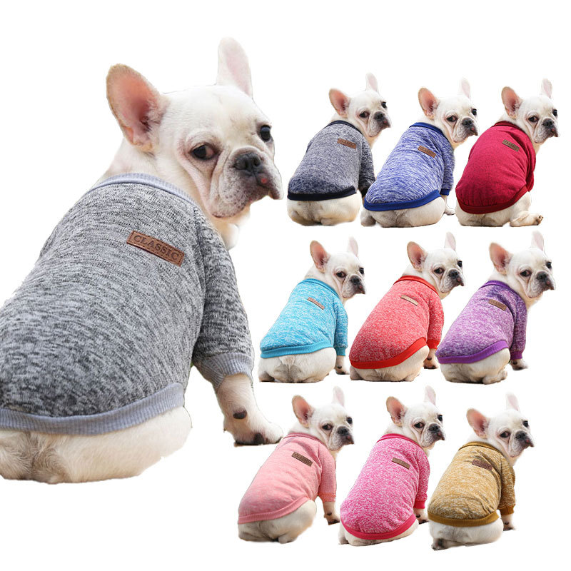 Fall - Winter Woolen Pullover Hoodies for French Bulldogs, Pugs, Dogs and Cats - Two - Legged Pet Clothes Supplies