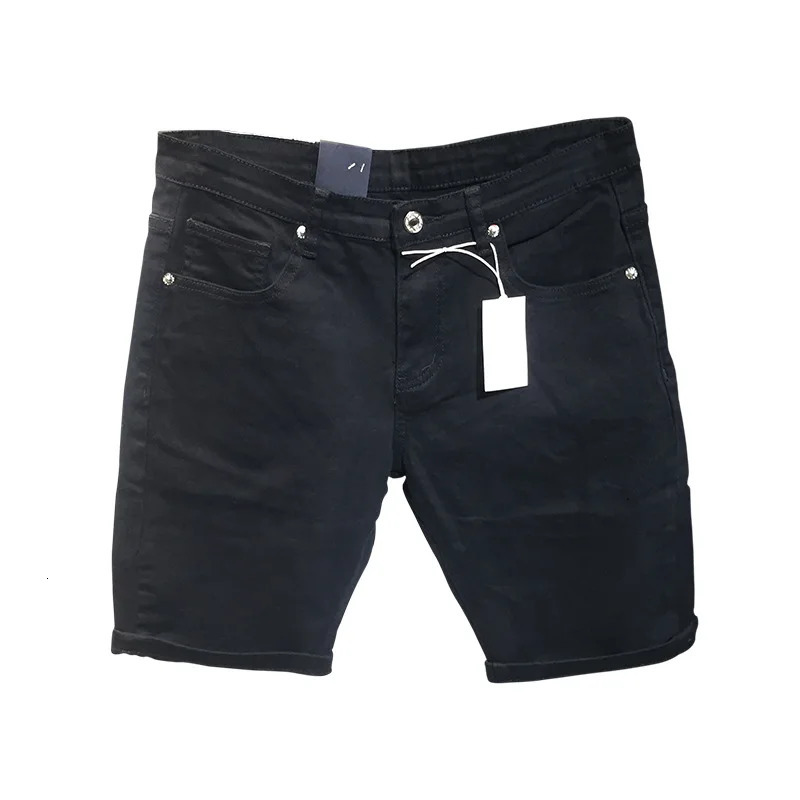 Summer Fashion Denim Shorts Mens Slim Straight American Street Trend Casual AllMatch Cropped Pants 250226