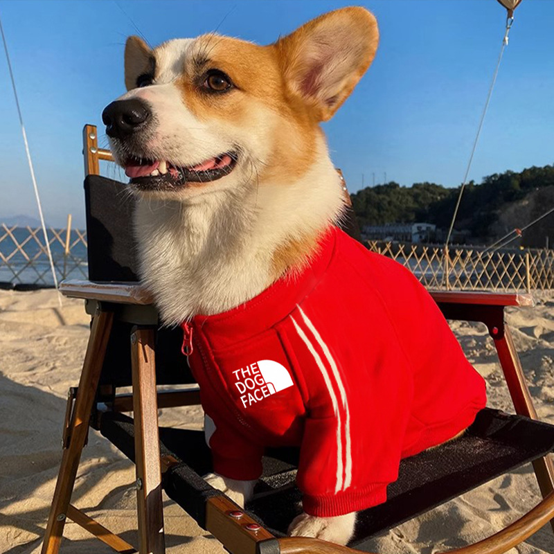 Classical Dog Coats with THE DOG FACE Printed Doggie Jackets High Neck Windproof Dog Baseball Jersey for Autumn and Winter Small Medium Boy Girl Dog A