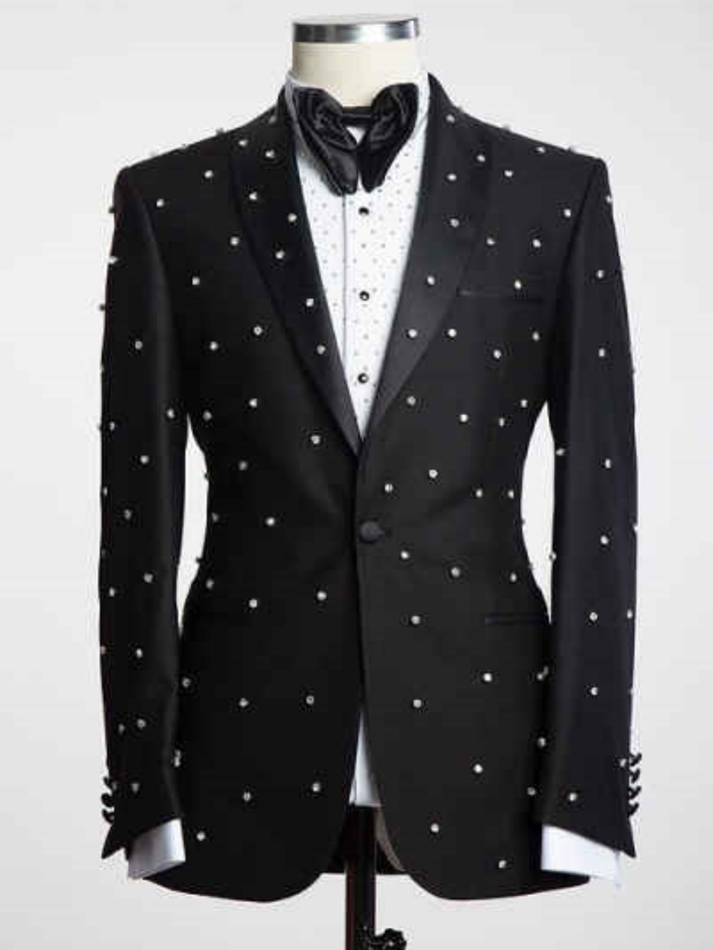 Classic Wedding Tuxedos Crystal Gentleman Men Suits Shawl Lapel 1 Piece Set Jacket Business Blazers Customized High Quality