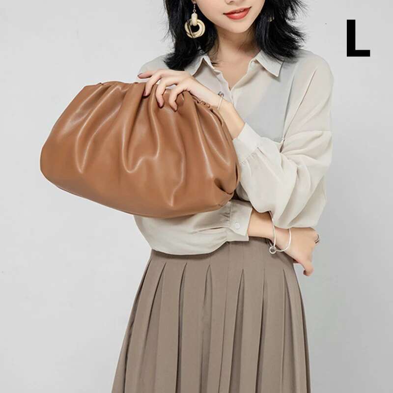 For Women Cloud Soft Leather Madame Single Shoulder Slant Dumpg Handbag Day Clutches Bags Messenger Bag
