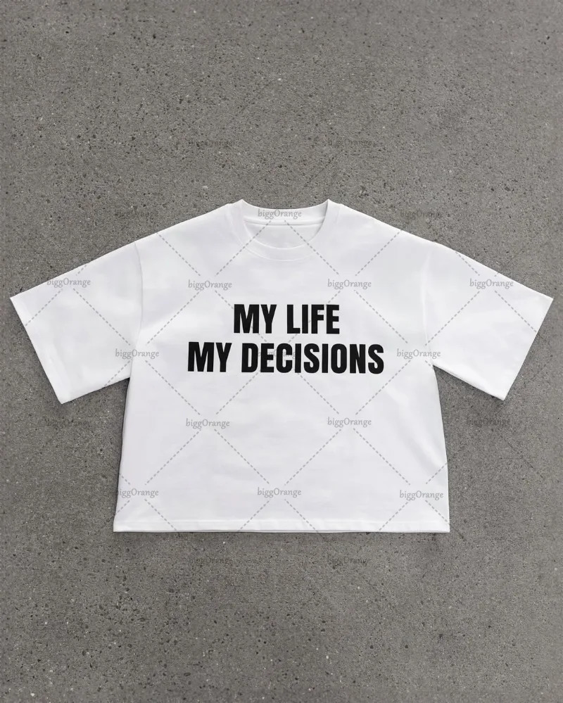 American Retro Letter Print Oversized Tshirt Men Hiphop Personality Streetwear Rock Punk Harajuku Casual Loose Round Neck Top 250226