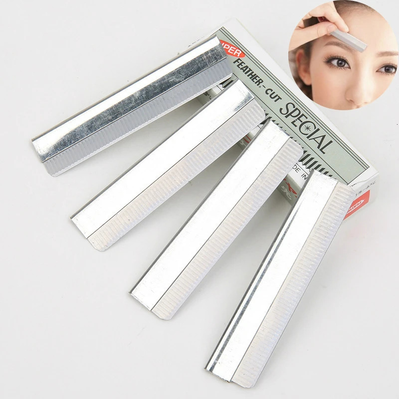 100 pcs/lot Stainless Steel Hair Blade Knife Tattoo Eyebrow Trimmer Scraper Eyebrow shaping Shaver 250224