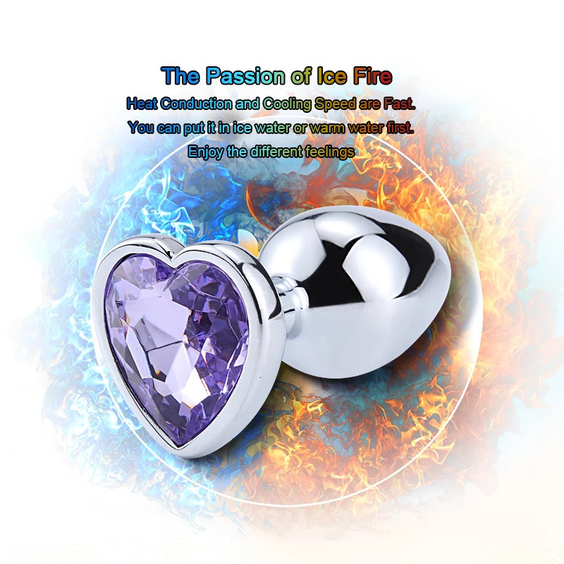 Anal Plug Heart 3 Sizes Stainless Steel Crystal Anal Plug Removable Butt Plug Stimulator Anal Sex Toys Prostate Massager Dildo 250227