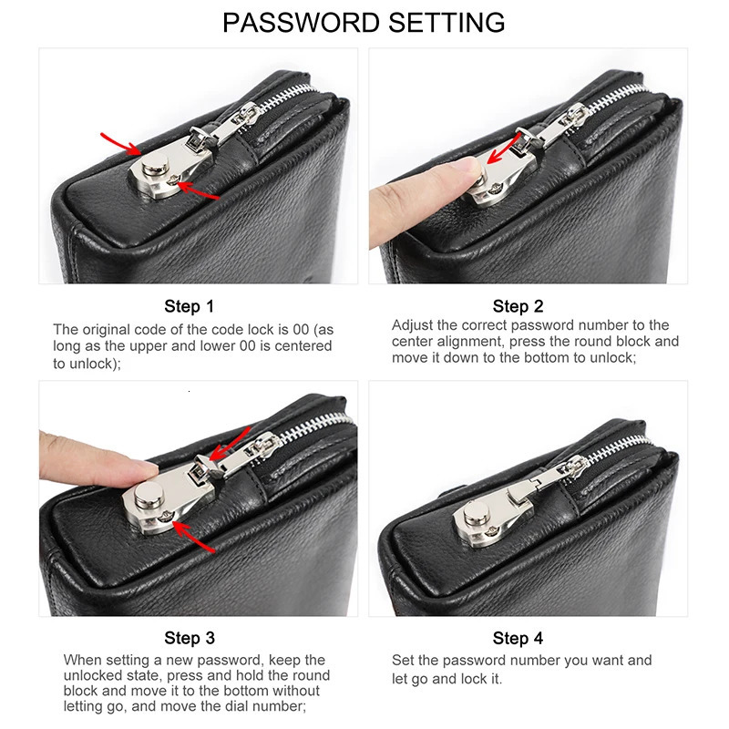 Ship from US CONTACTS Genuine Leather Male Clutch Password n Men Handbag Wristlet Large Capacity Purse Casual Wallet Bag 250227FBB