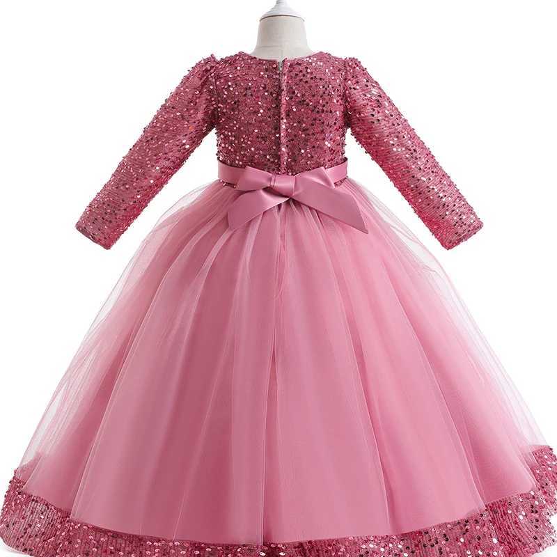 Girl's Dresses Girls Bridesmaid Dress Kids Baby Flower Party Sequins Dresses Wedding princess Y250227W23Y