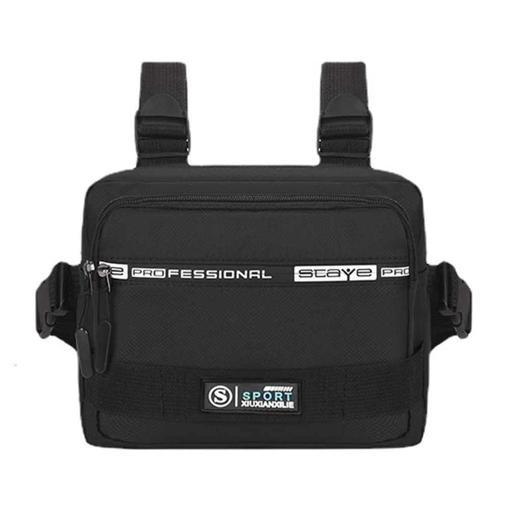 Ship from US Mens Molle shoulder vest bag antitheft Oxford mens chest adjustable multifunctional lightweight suitable for hiking 250227FBB