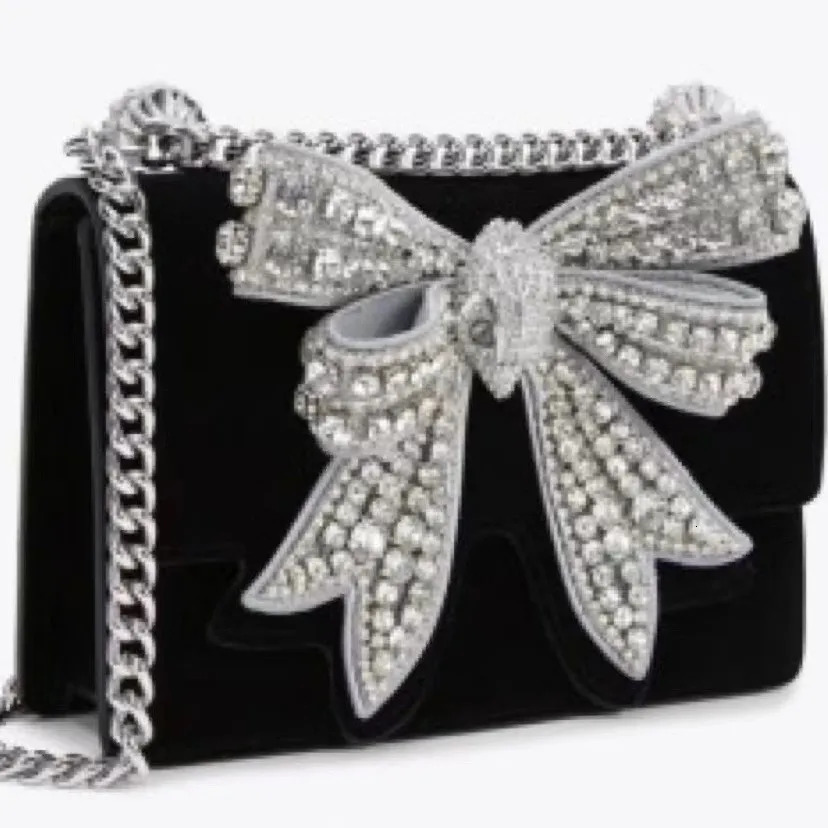 Ship from US Arrival Bowknot Mini Bag Evening Party Fashion Womens Shiny Sweet Shoulder and Crossbody Chain 250227FBB