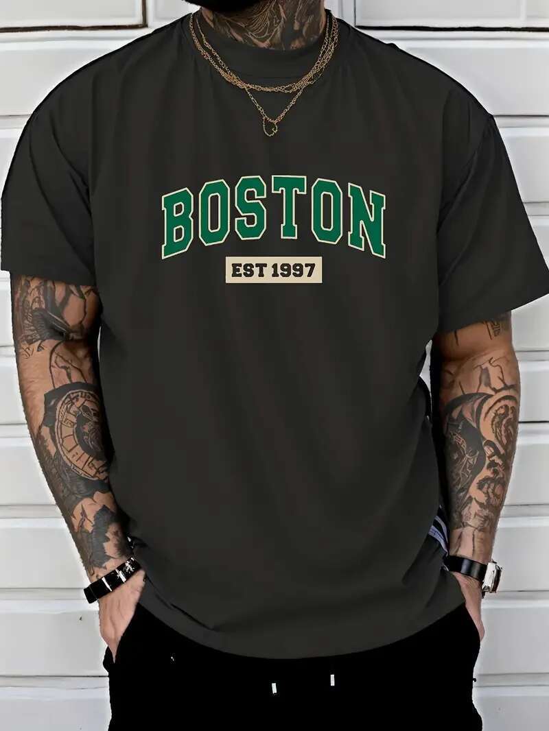 European And American Simple And Fresh Letter Pattern Summer New Designer T-shirt Outdoor Casual Comfortable Breathable Men's Short Sleeved T-shi