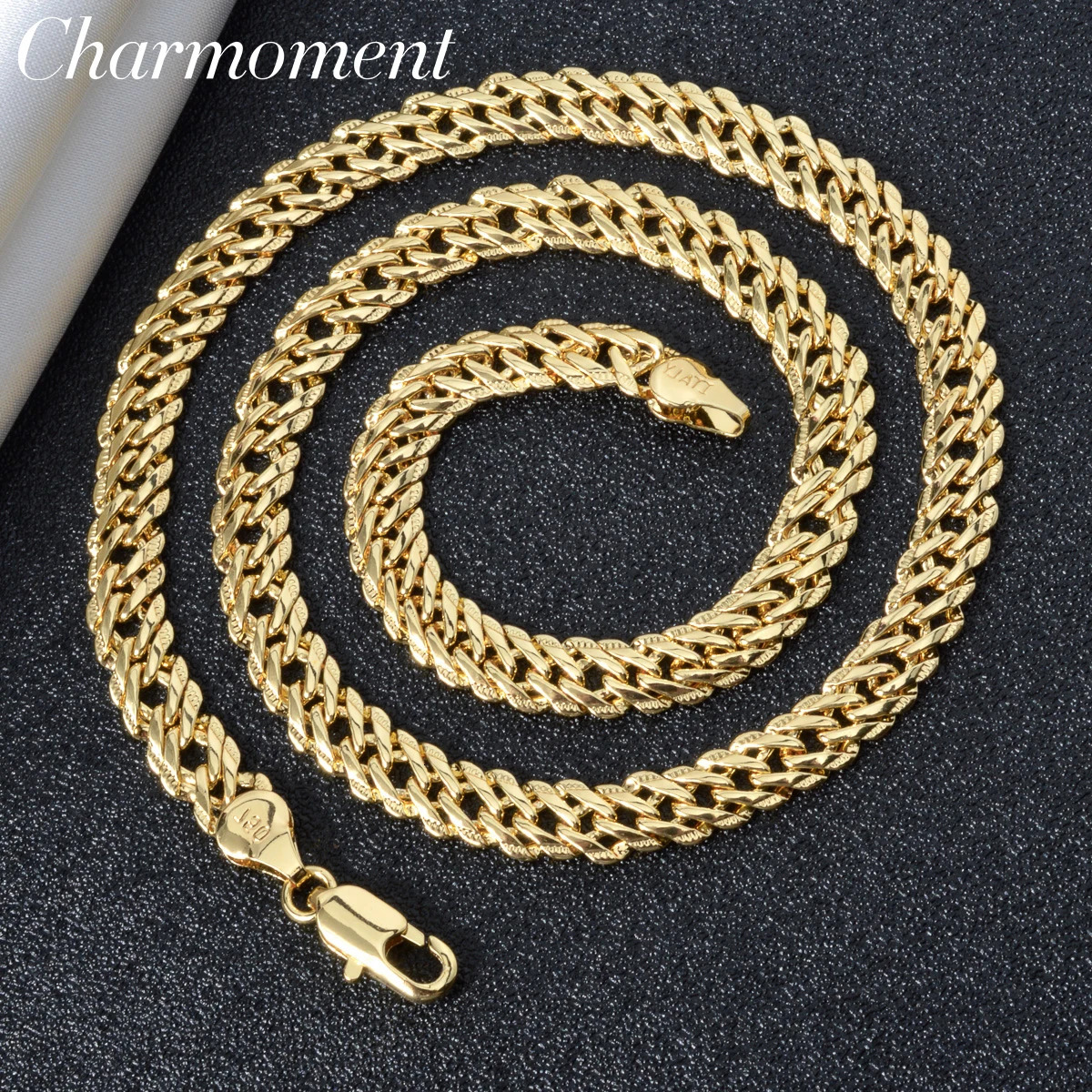 Hiphop Punk Curb Cuban Men Chains Gold Color Italian Copper Necklace Fashion Wedding Party Jewelry Accessories 250227