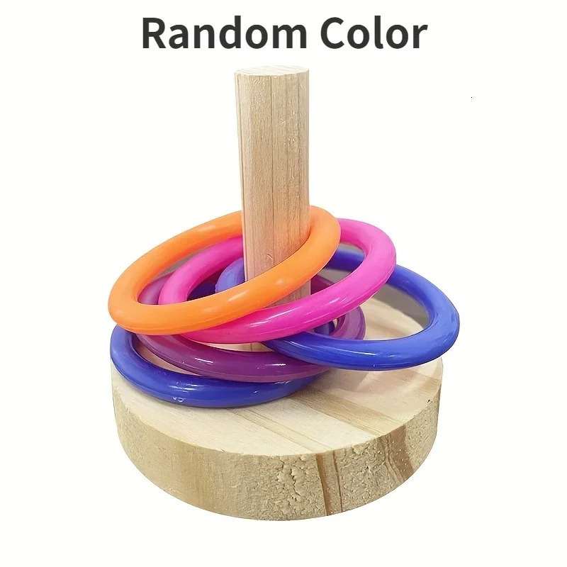 Wooden Interactive Parrot Ring Toy Educational Exercise Stimulating Fun Playtime for Parrot Parakeet Bird Toys Random Color 250226