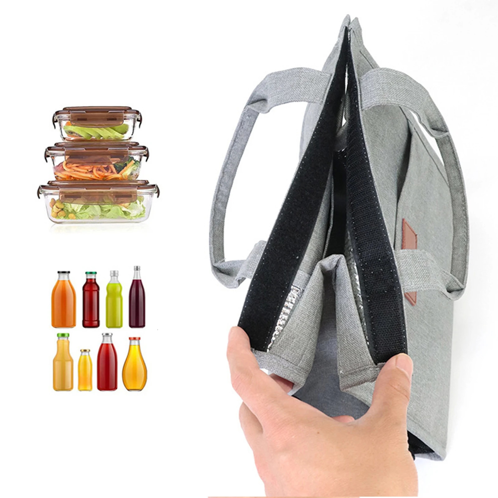 Ship from US Large Lunch Bag Insulated Bags High Heat Resistance Food Delivery Long Holding Time Waterproof Oxford 250227FBB