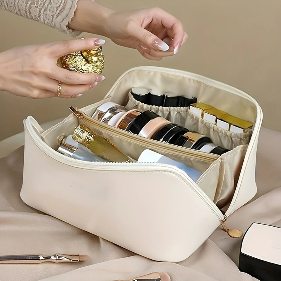Ship from US Portable Largecapacity Cosmetic Bag Simple Toiletry Wash For Travel Lightweight Makeup Shower organizer brushes 250227FBB