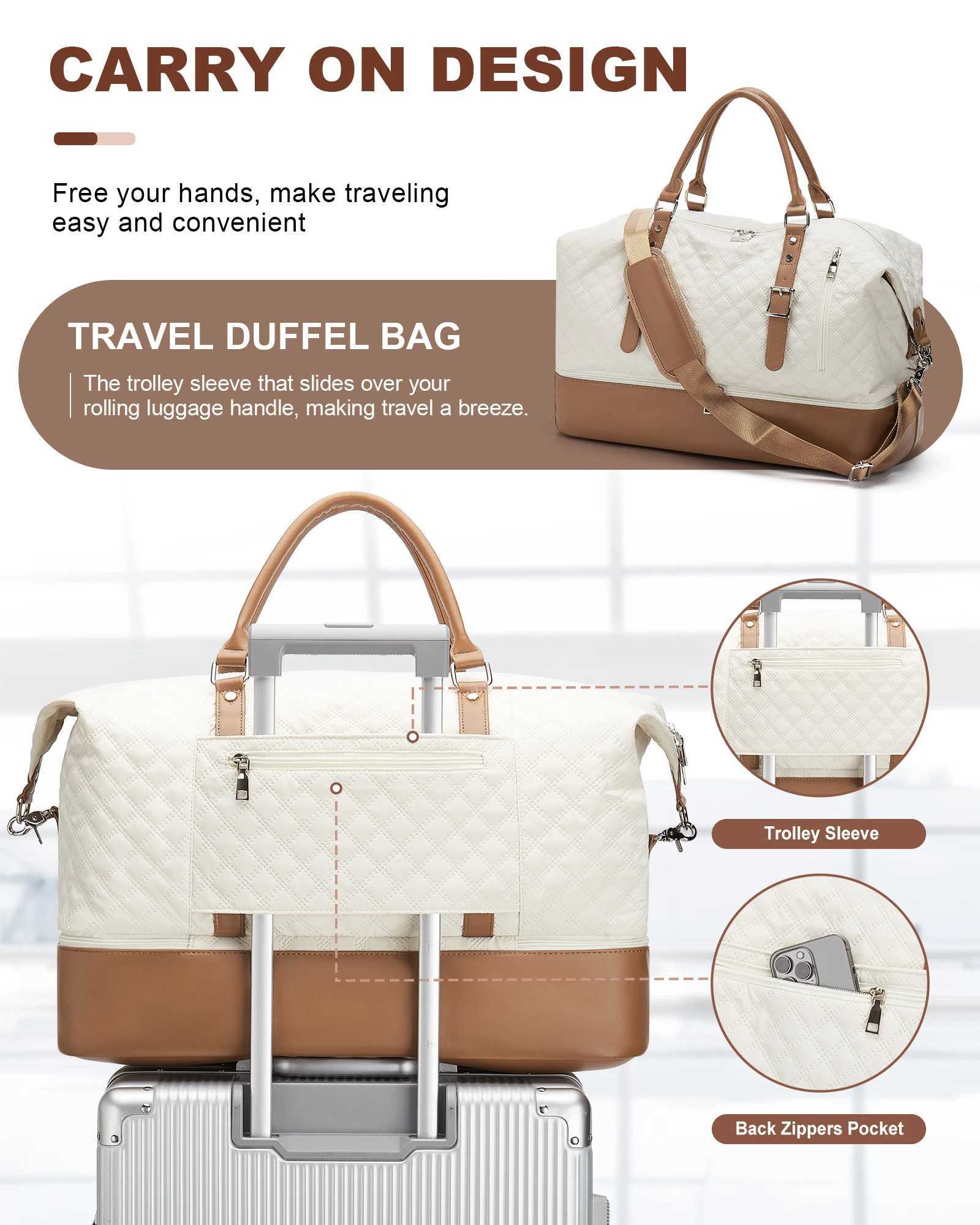 Diaper Bags Womens travel bag luggage bag with wet pocket and shoe company gym bag weekend overnight bag carry on bag Y250227UBP5