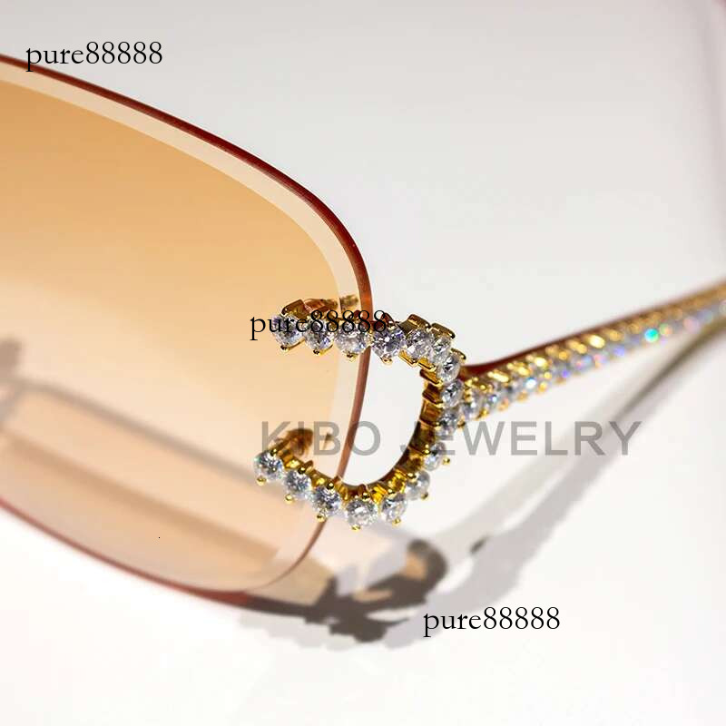 KIBO Gems Personal Custom Hip Hop Rapper Decorative Type VVS Moissanite Sunglasses For Men GlassesMoissanite glasses